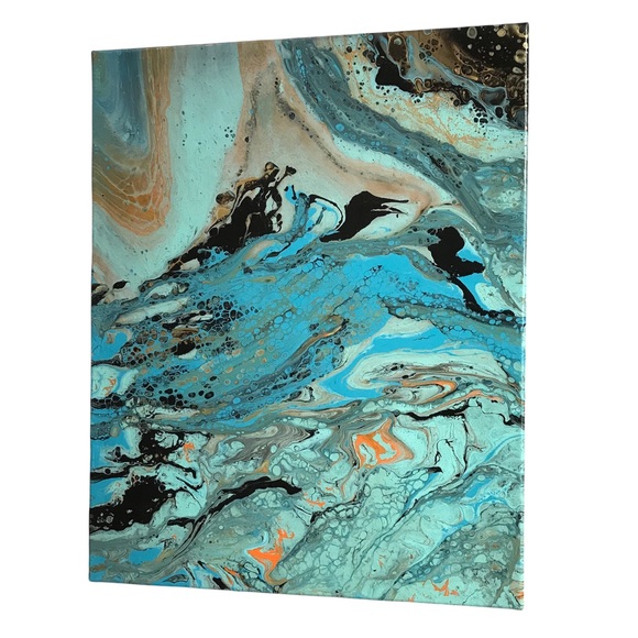 Abstract art Riding the Wave 16 x 20 original artwork signed by artist - Picture 3 of 9